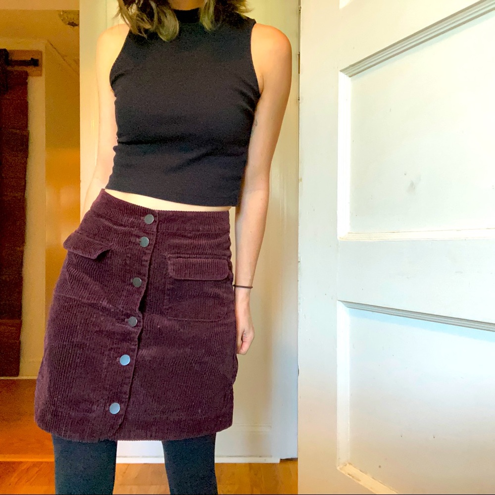 Maroon corduroy skirt